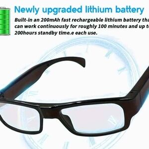 Black Smart Glasses with Rechargeable Battery